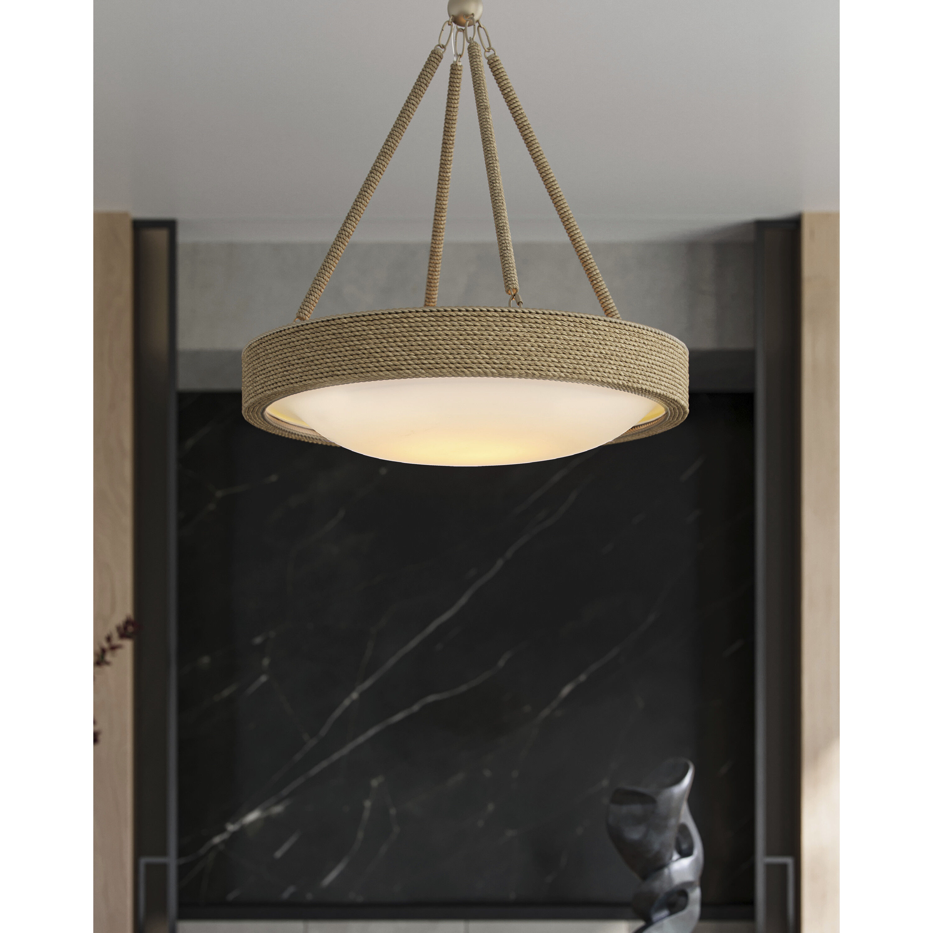 Hopscotch 1 Light 24 inch Natural/Frosted White/Beige/Sugar White Chandelier Ceiling Light