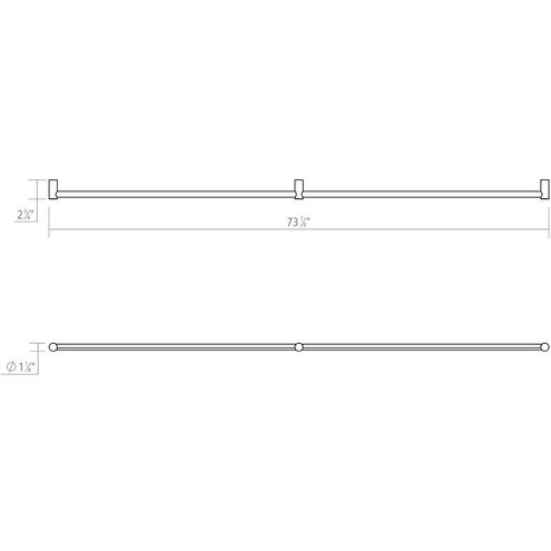 Purolinear 360 LED 73 inch Satin Black ADA Wall Bar Light Wall Light