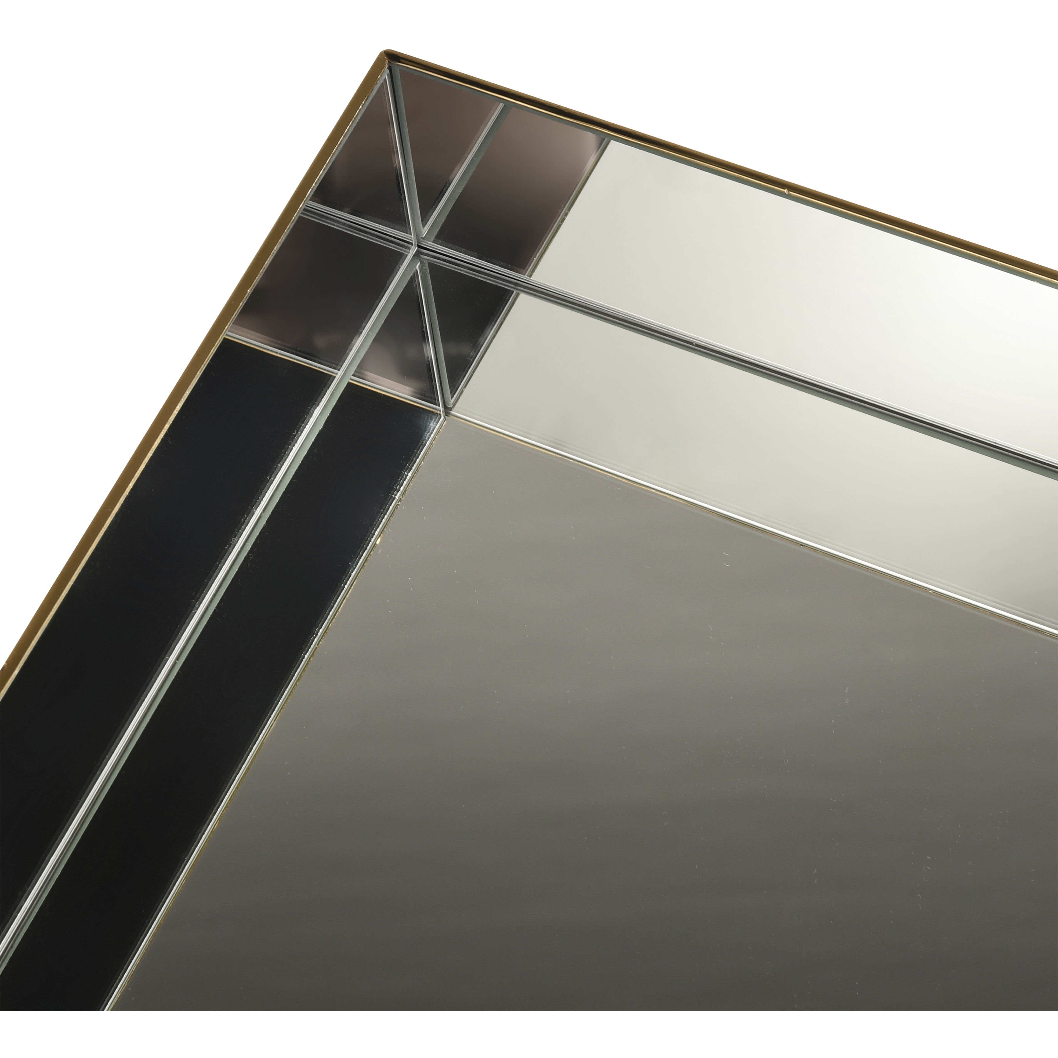 Split 10 X 10 inch Brass with Clear and Mirror Decorative Box