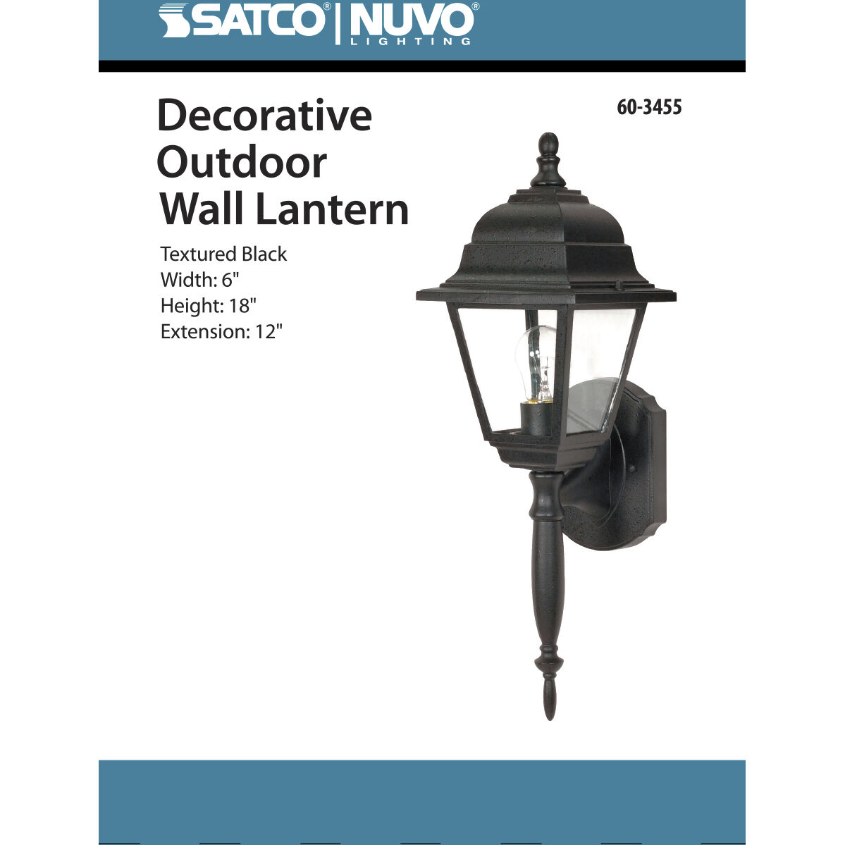 Briton 1 Light 18 inch Textured Black Outdoor Wall Lantern