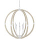 Bastian 6 Light 31 inch Sugar White and Sandstone Orb Chandelier Ceiling Light