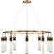 Abel LED 45 inch Matte Black with Warm Brass Accents Chandelier Ceiling Light