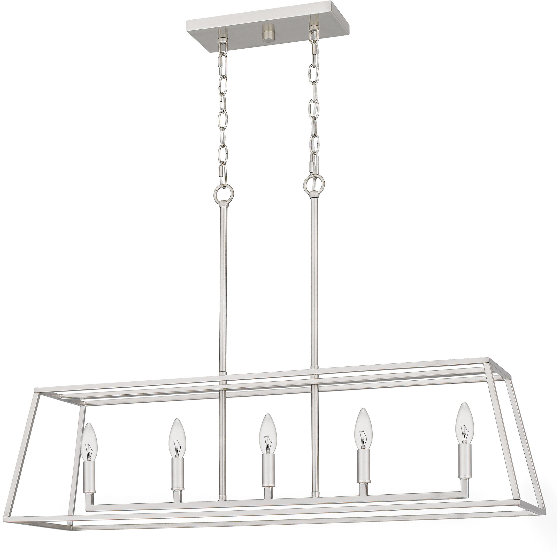 Prescott 5 Light 36 inch Brushed Nickel Island Light Ceiling Light
