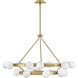 Selene LED 48 inch Lacquered Brass Chandelier Ceiling Light in Swirled, Multi Tier