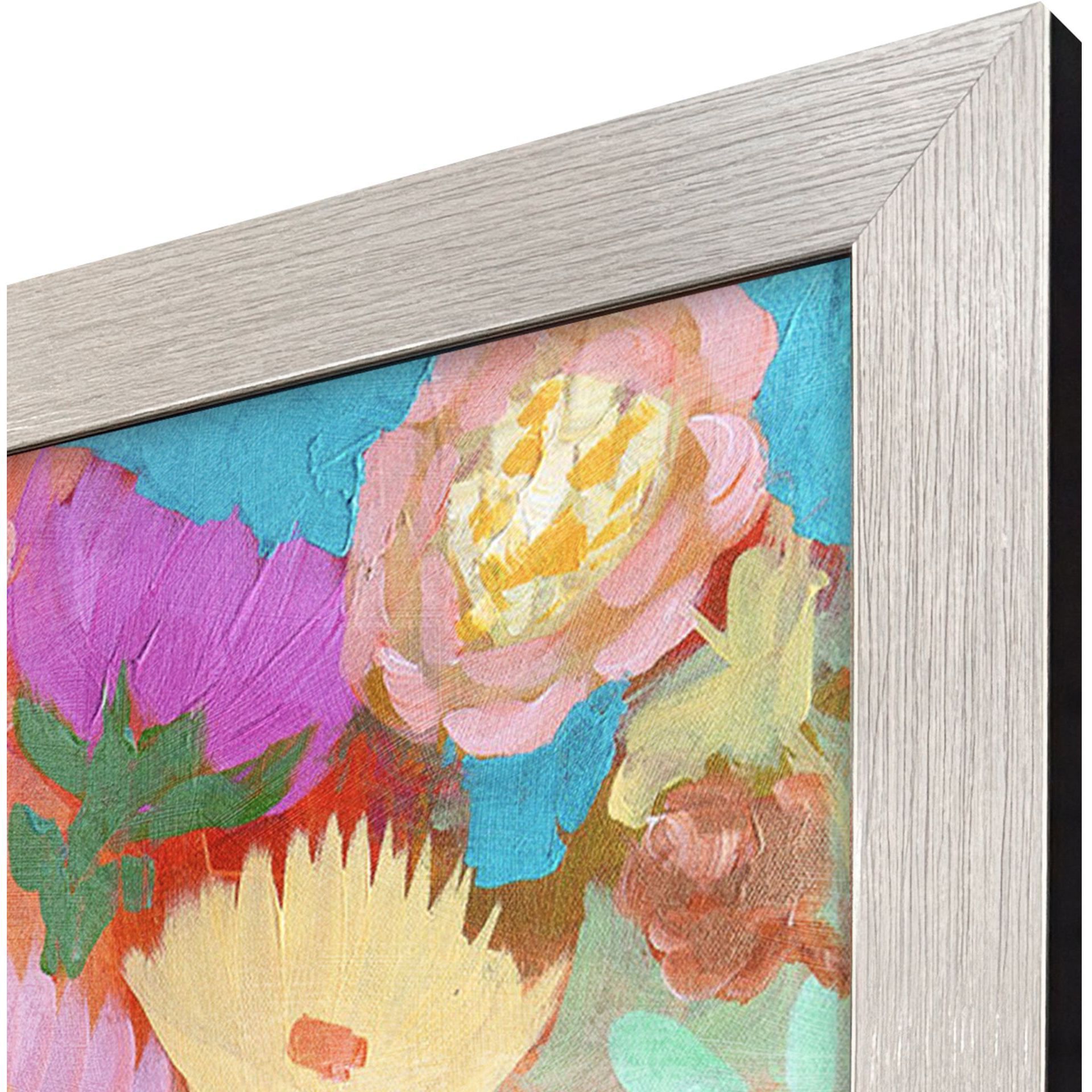 Floral Peacock 32 X 26 inch Non-Glass Framed Art, Propac