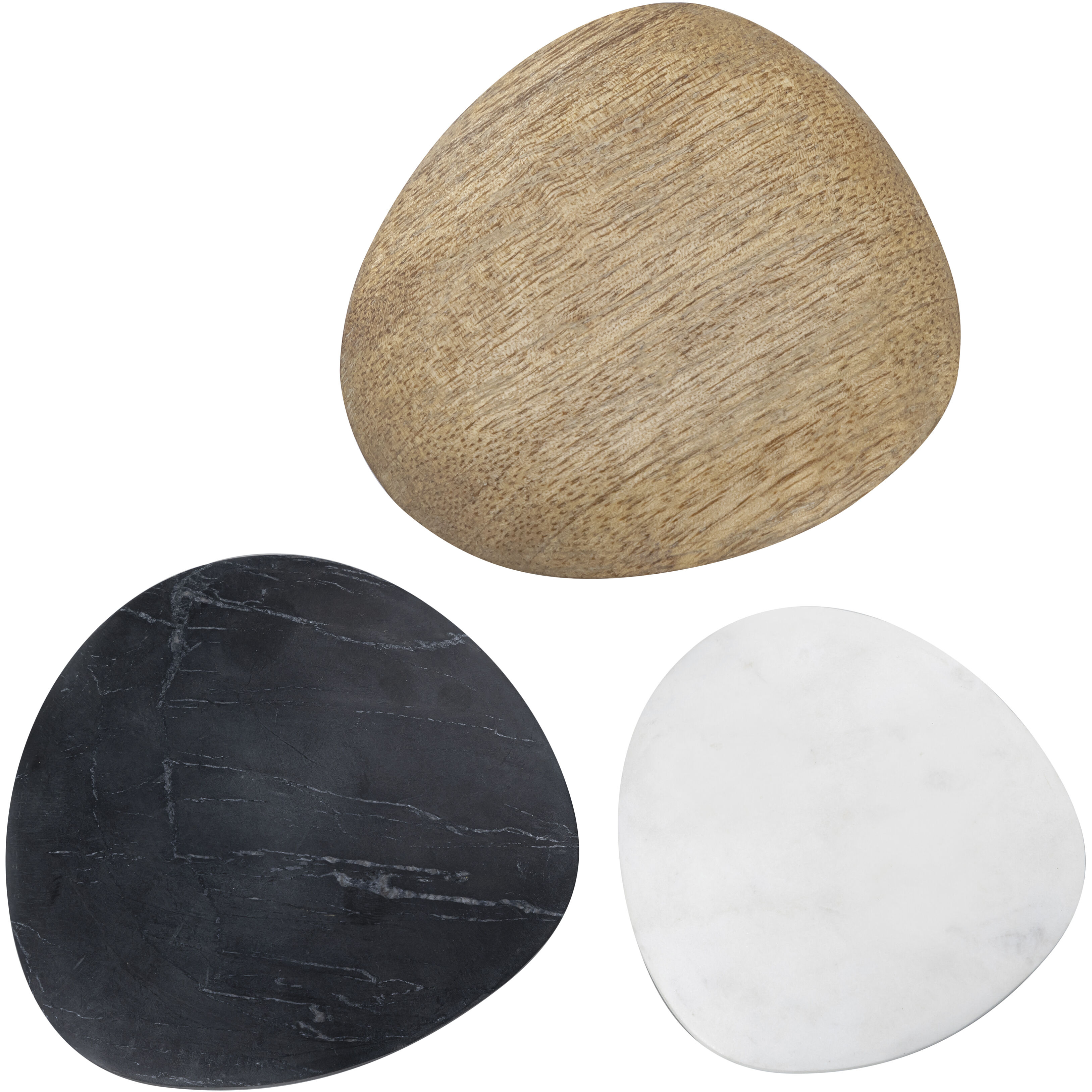 Cairn Black with White and Natural Decorative Object, Set of 3