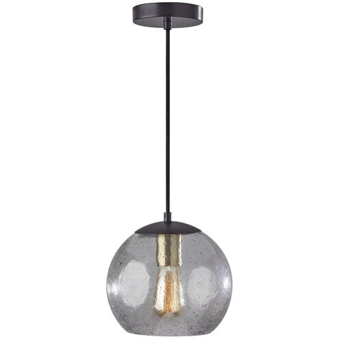 Edie 9 inch Dark Bronze / Brass Accents Pendant Ceiling Light