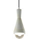 Radiance Collection - Erlen 1 Light 4.75 inch Carrara Marble and Brushed Nickel Pendant Ceiling Light in Replaceable Bulb, Black, Form+Finish+Function