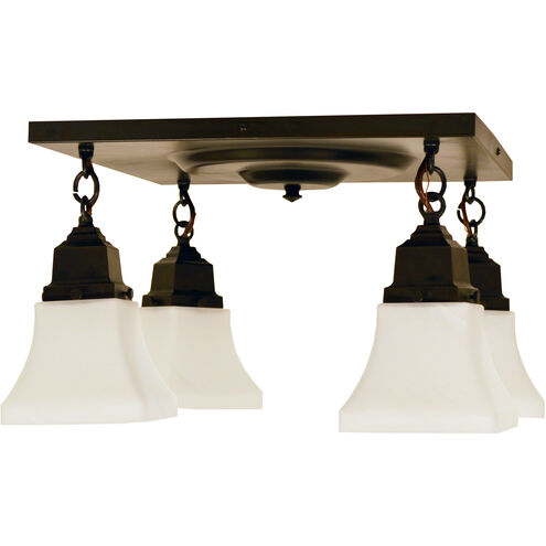 Ruskin 4 Light 16 inch Mission Brown Flush Mount Ceiling Light, Glass Sold Separately