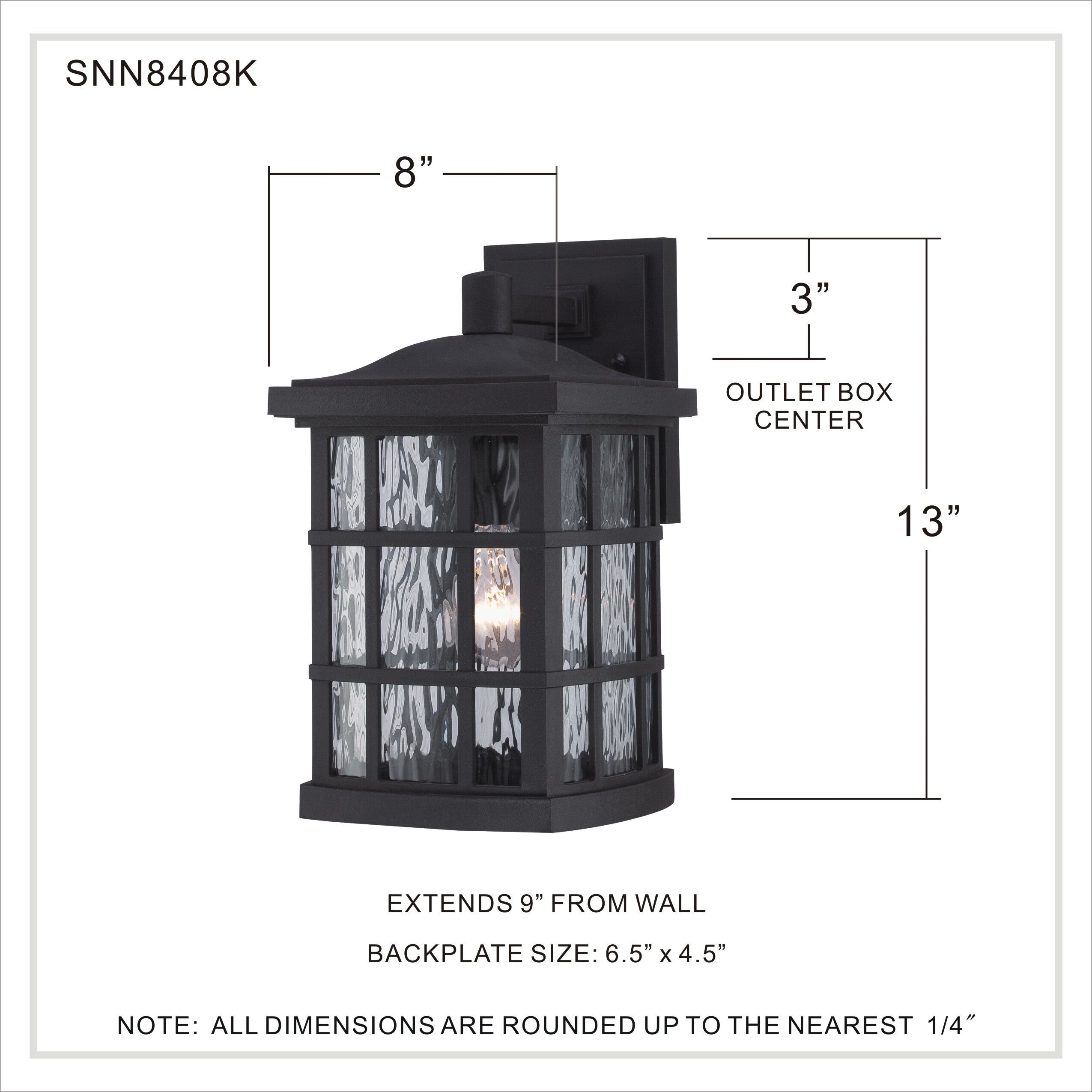 Stonington 1 Light 13 inch Mystic Black Outdoor Wall