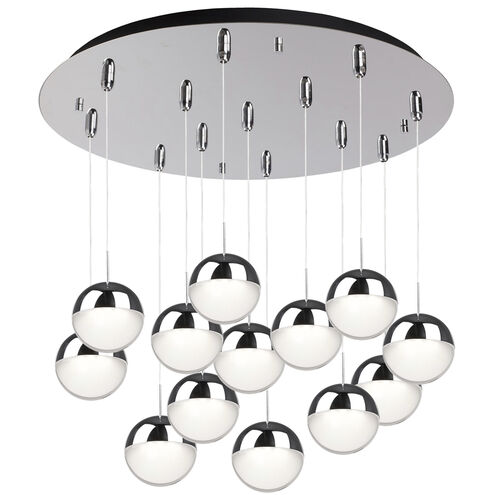Pluto LED 23.75 inch Chrome Multi Pendant Ceiling Light
