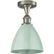Plymouth Dome 1 Light 7.5 inch Satin Nickel Semi-Flush Mount Ceiling Light