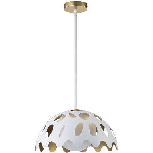 Pebbles 1 Light 15 inch White Pendant Ceiling Light