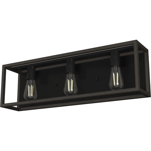 Squire Manor 3 Light 25 inch Matte Black Vanity Light Wall Light