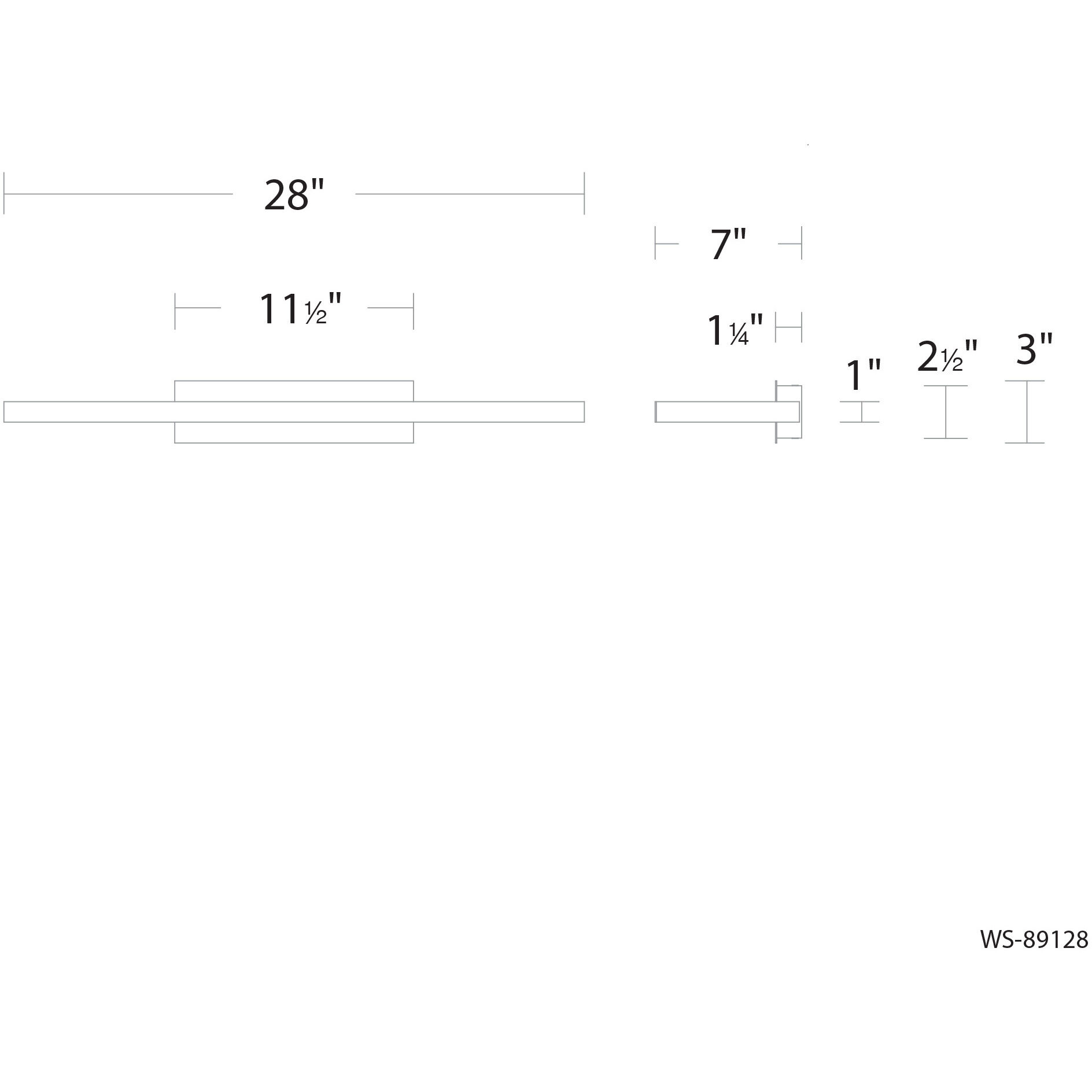 View LED 28 inch Black Bath Vanity & Wall Light in 3000K, dweLED