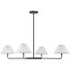 Stella 4 Light 41 inch Matte Black Chandelier Ceiling Light