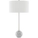 Villette 31 inch 150.00 watt Gray & White Veined Marble/Polished Nickel Table Lamp Portable Light