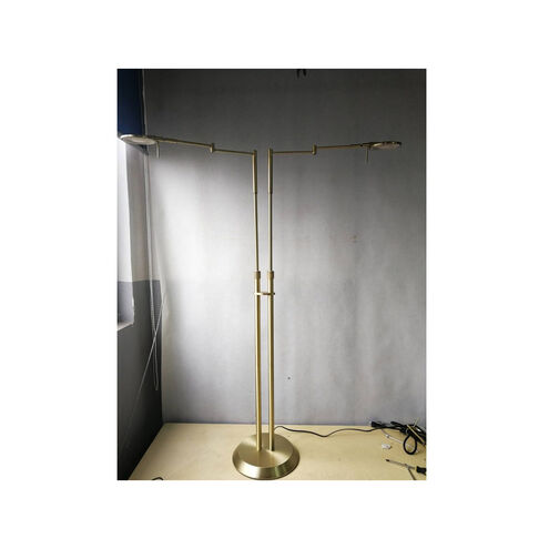 Dessau Turbo 40 inch 10 watt Satin Brass Floor Lamp Portable Light
