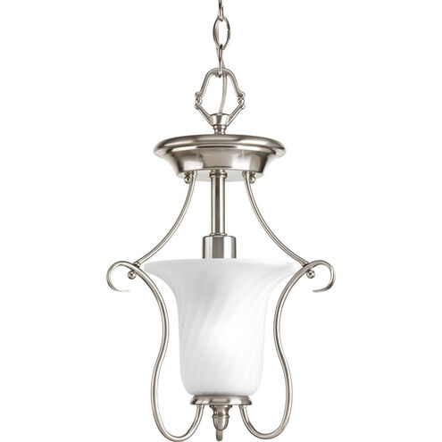 Kensington 1 Light 11 inch Brushed Nickel Close-to-Ceiling Ceiling Light in Swirl Etched Glass