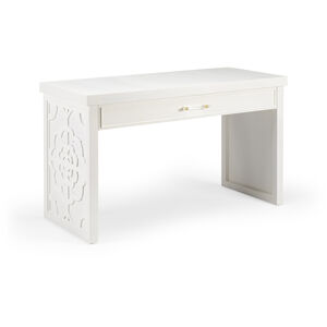 Shayla Copas 54 inch White/Clear Vanity Desk