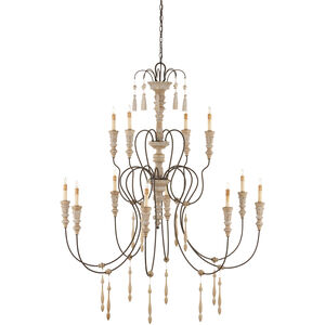 Hannah 12 Light 53 inch Stockholm White/Rust Chandelier Ceiling Light, Large