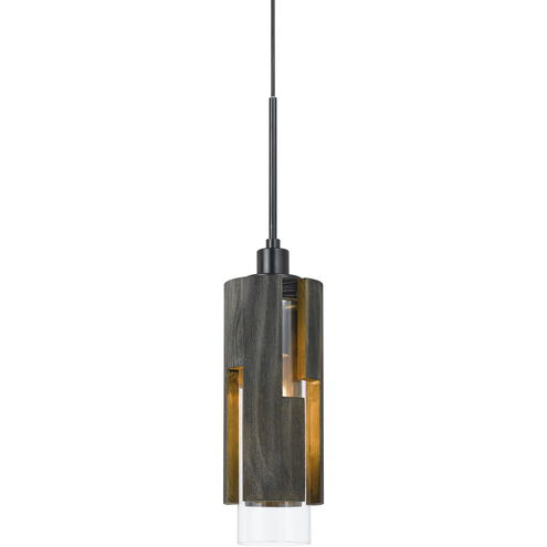Reggio 1 Light 6 inch Wood and Black Chandelier Ceiling Light