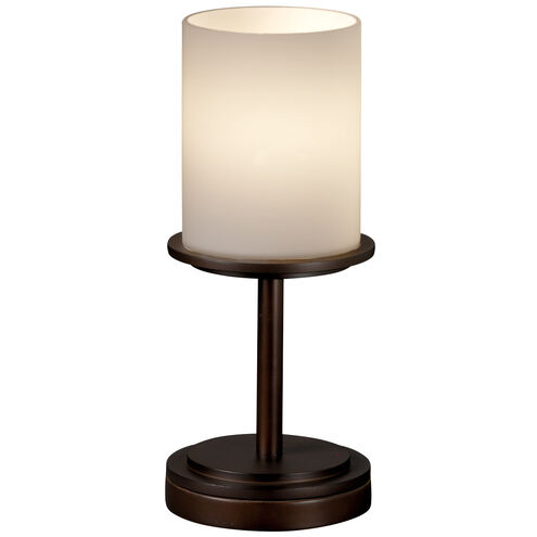 Fusion 12 inch 100 watt Dark Bronze Table Lamp Portable Light in Incandescent, Opal Fusion