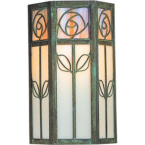 Saint Clair 1 Light 12 inch Verdigris Patina Outdoor Wall Mount in Rain Mist