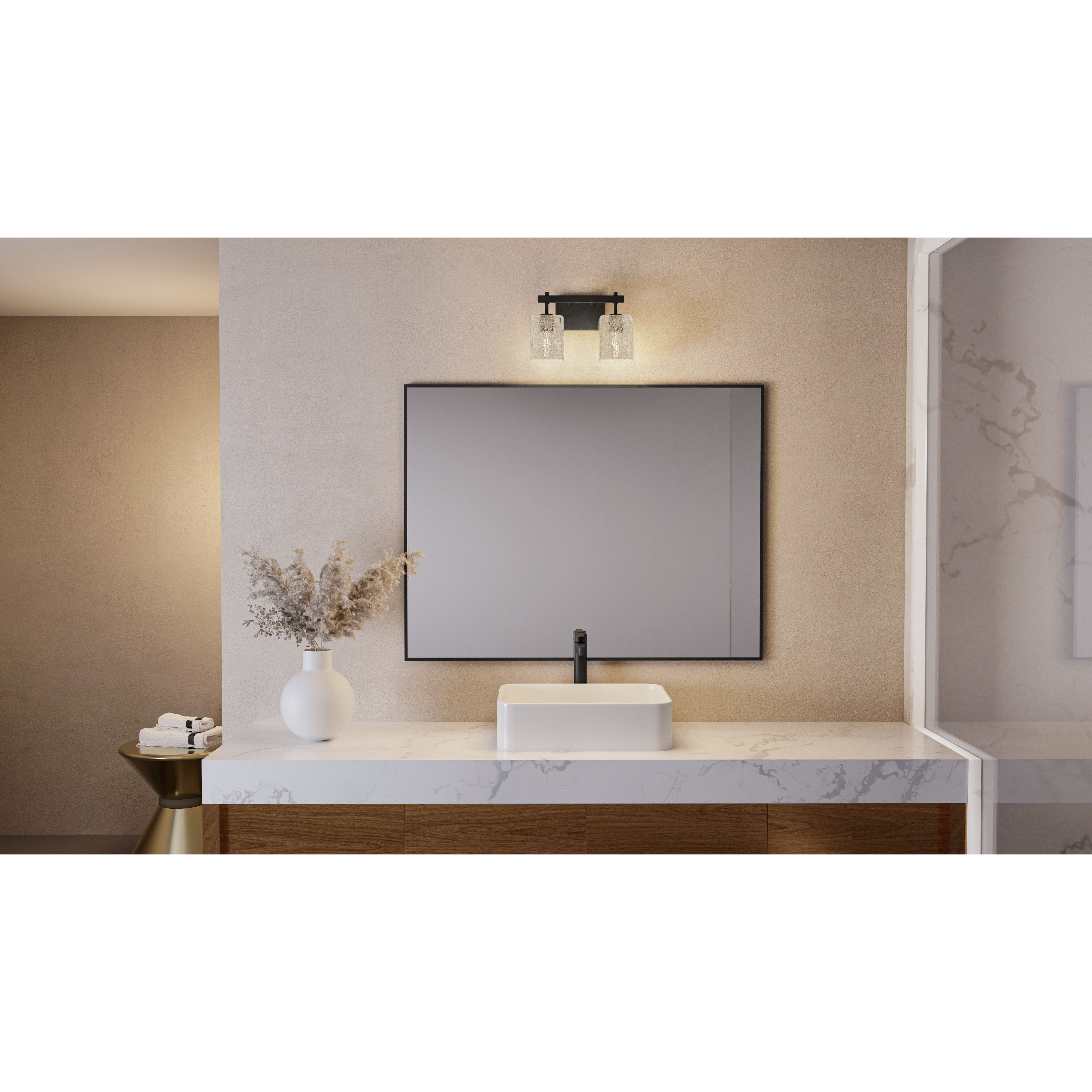 Brenthouse 2 Light 13.5 inch Matte Black Bath Light Wall Light, Medium