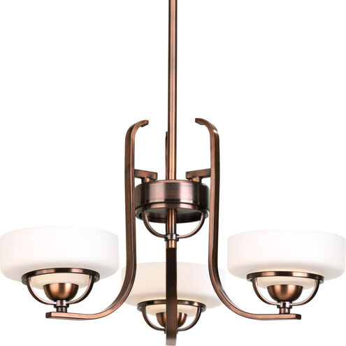 Torque 3 Light 20 inch Copper Bronze Chandelier Ceiling Light