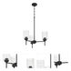 Claire 3 Light 20 inch Flat Black Chandelier Ceiling Light
