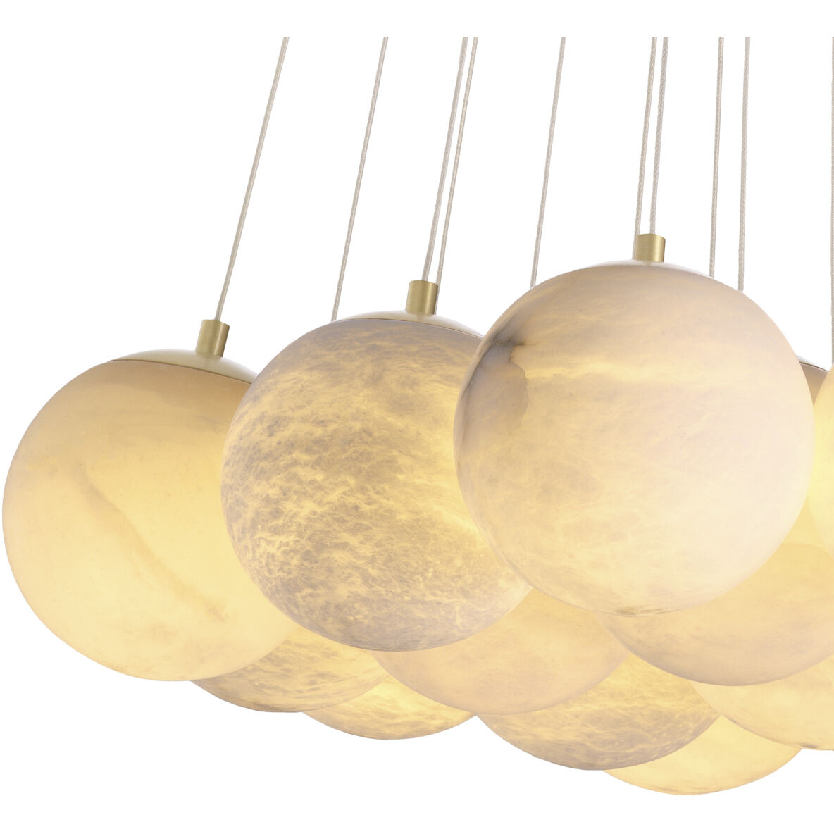 Sphinx 19 Light 29.53 inch Antique Brass with Alabaster Chandelier Ceiling Light, Large