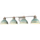 Kinsley 4 Light 39.38 inch Aged Galvanized Steel Bath Vanity Light Wall Light in Antique Teal
