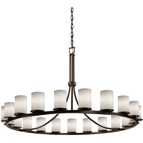 Fusion 21 Light 60 inch Dark Bronze Chandelier Ceiling Light in Weave, Incandescent