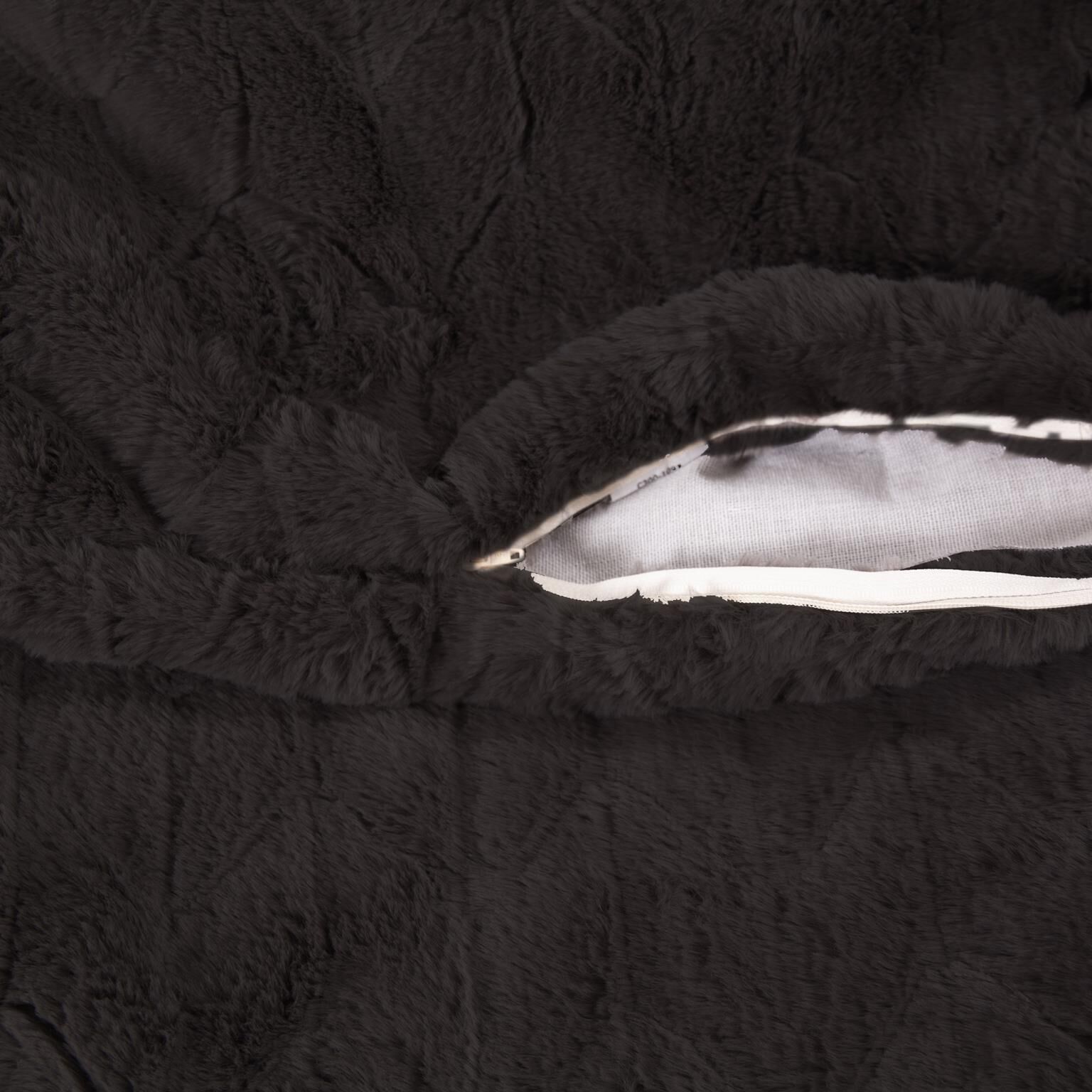 Puff 40 inch Angora Ebony Cushion