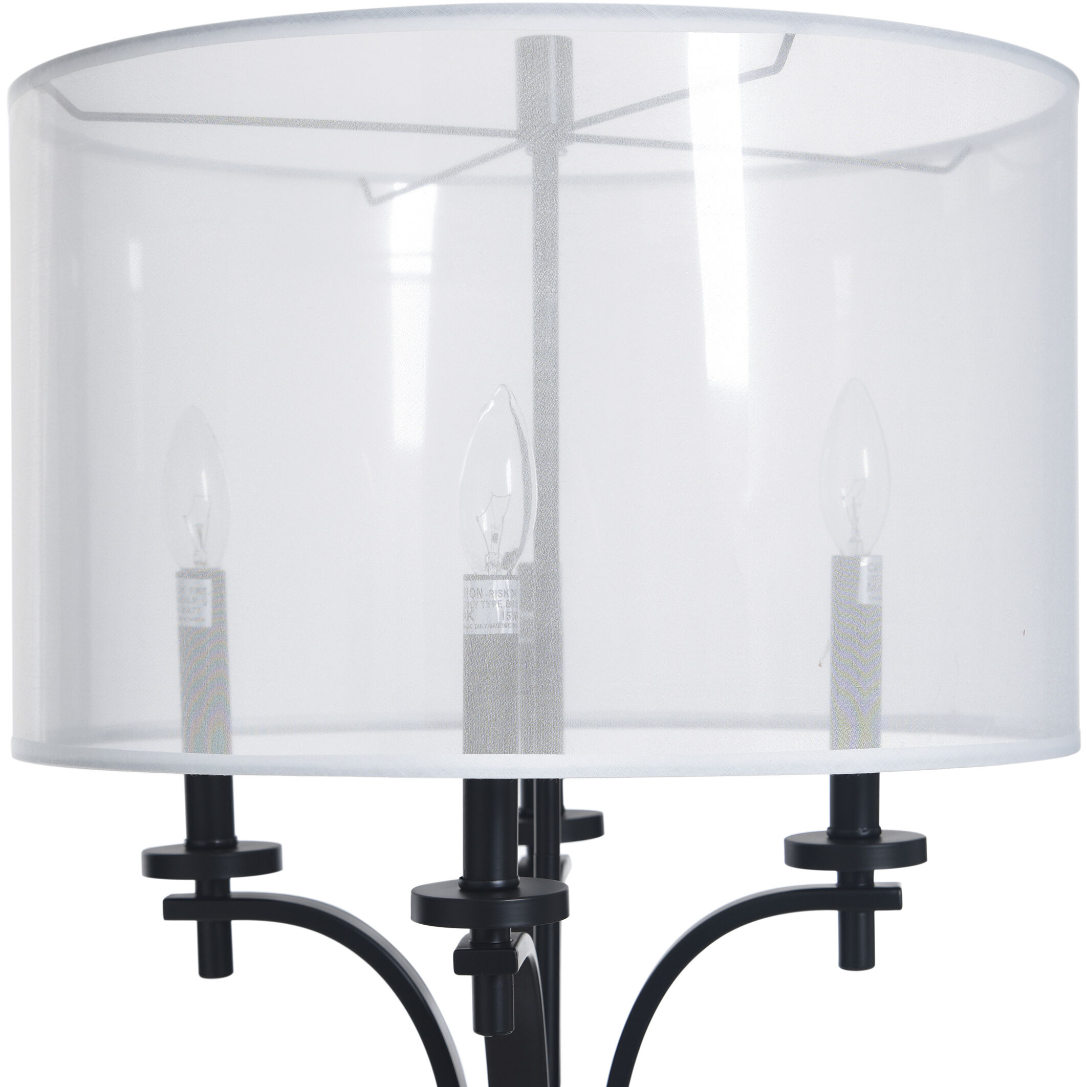 Bellamy 64.75 inch 15 watt Corcy Gold and Black and White Floor Lamp Portable Light