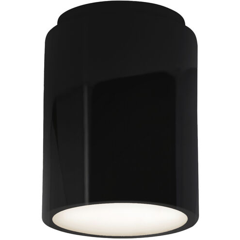 Radiance Cylinder LED 6.5 inch Gloss Black Outdoor Flush-Mount