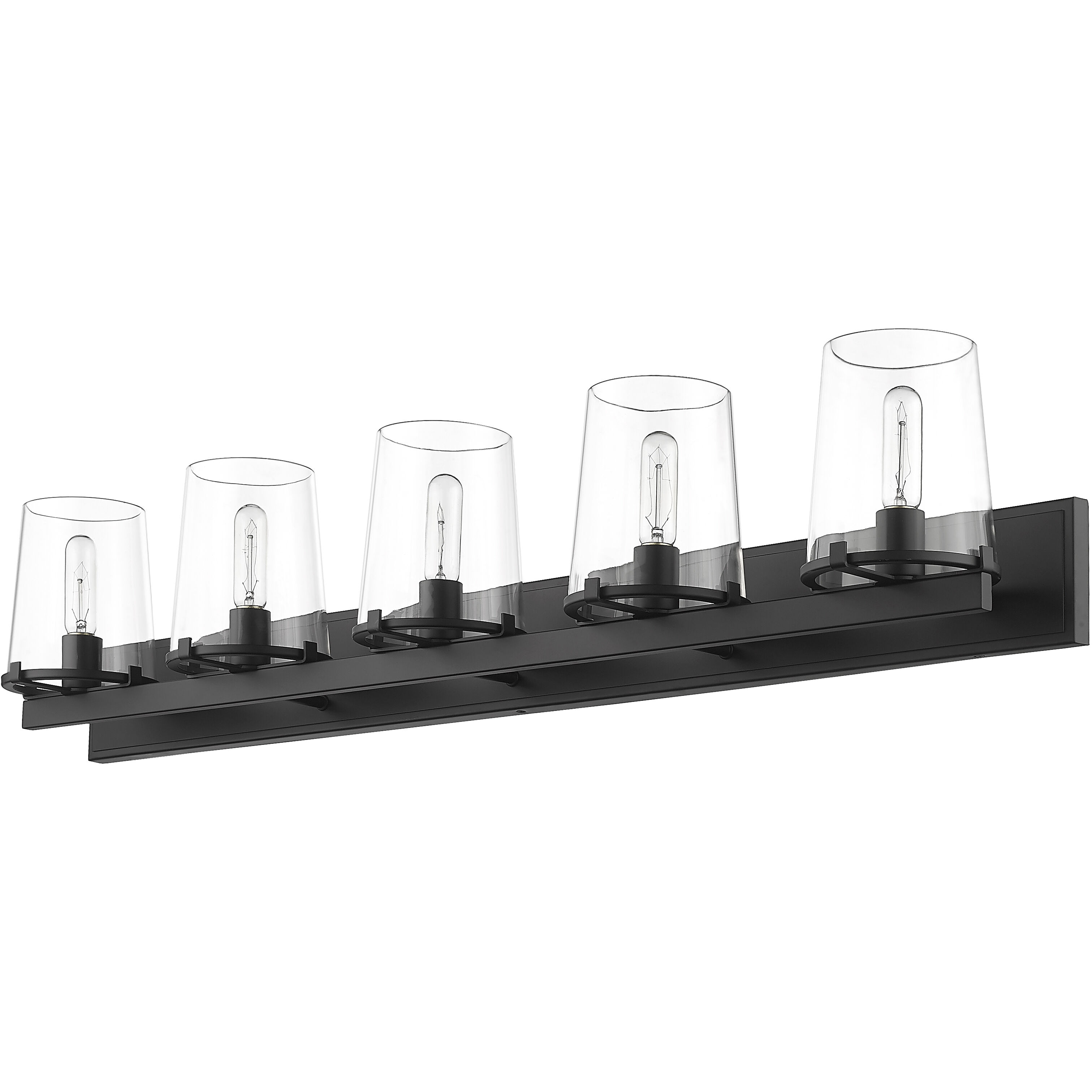 Callista 5 Light 47 inch Matte Black Vanity Wall Light