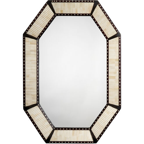 Colony 38 X 26 inch Off White Bone and Dark Brown Wood Mirror