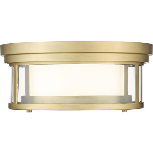 Willow 2 Light 12 inch Olde Brass Flush Mount Ceiling Light in Olde Bronze