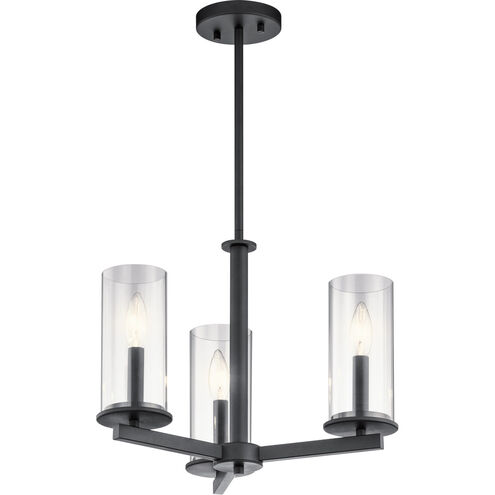 Crosby 3 Light 18 inch Black Chandelier/Semi Flush Ceiling Light