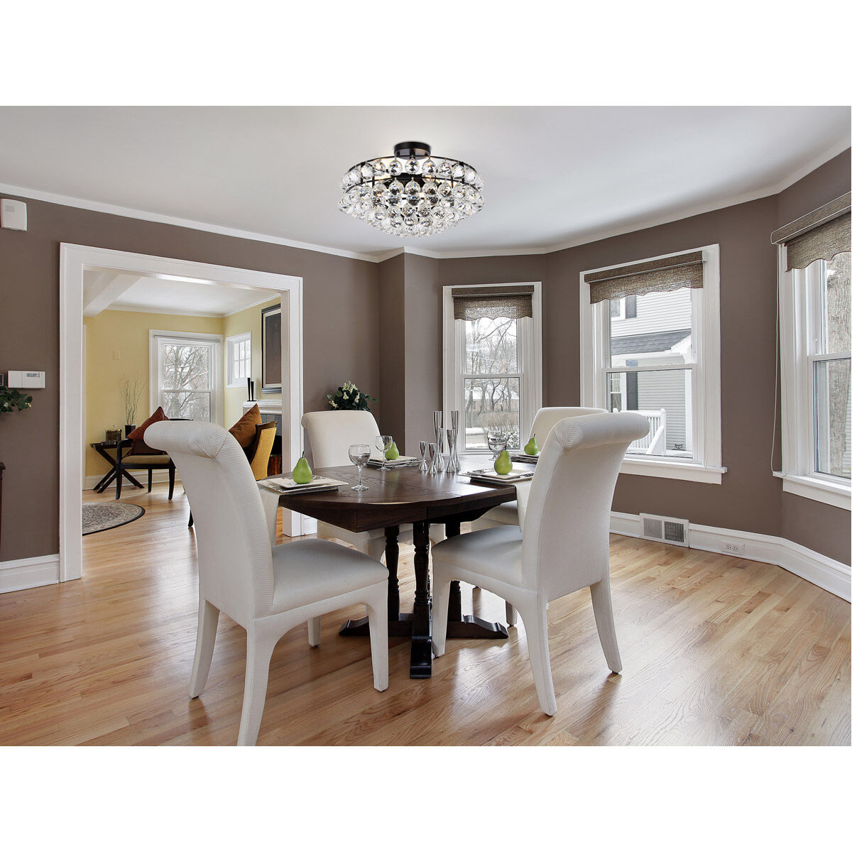 Savannah 5 Light 18 inch Black Flush Mount Ceiling Light