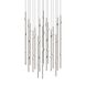 Constellation Aries LED 21.5 inch Espresso Black Pendant Ceiling Light in 2200K, Clear Faceted Acrylic, 10 FT. Cord