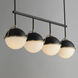 Duke 4 Light 42 inch Black and Weathered Brass Linear Pendant Ceiling Light