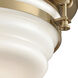 Riley 3 Light 15 inch Satin Brass Flush Mount Ceiling Light