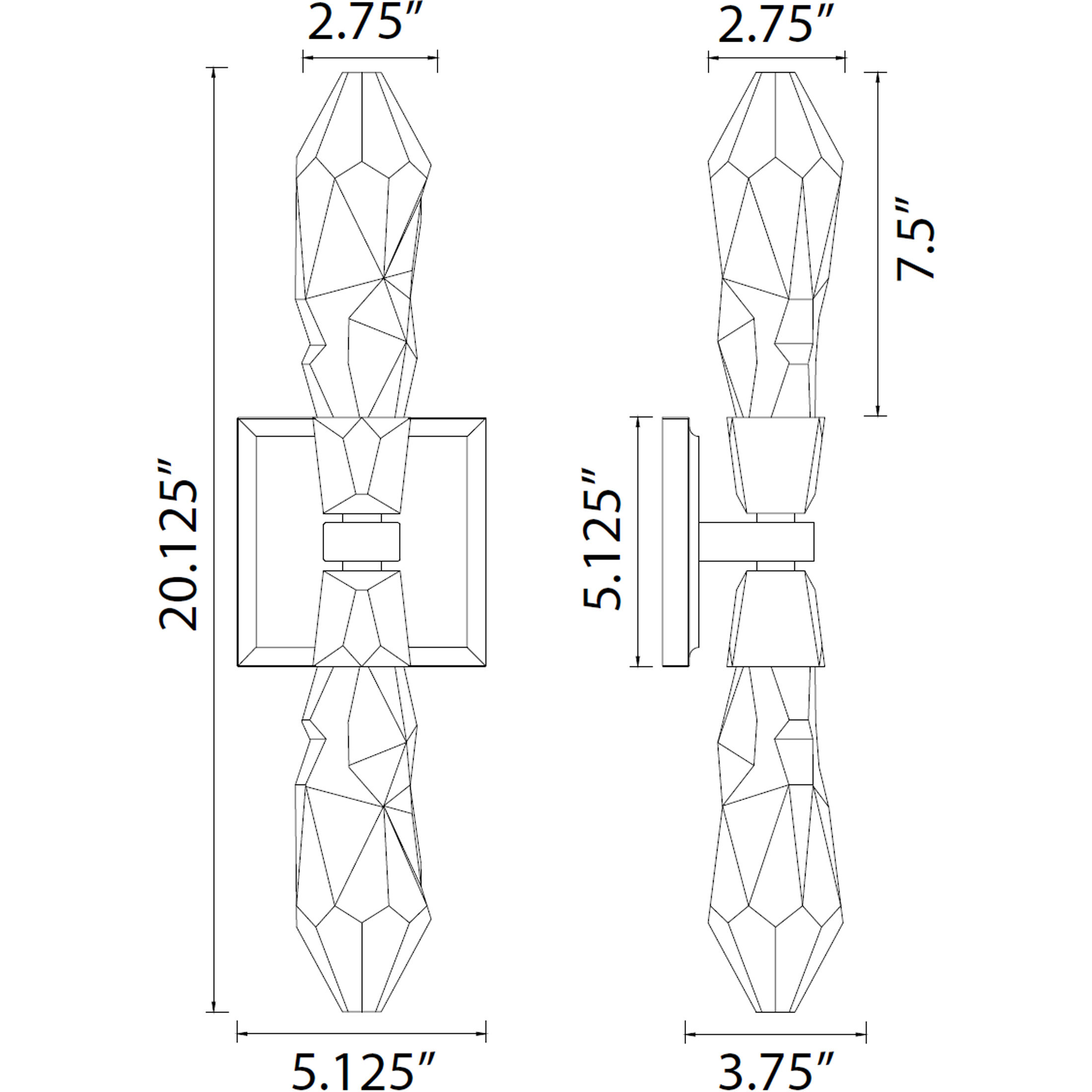 Angelus 2 Light 5.13 inch Satin Brushed Black Wall Sconce Wall Light