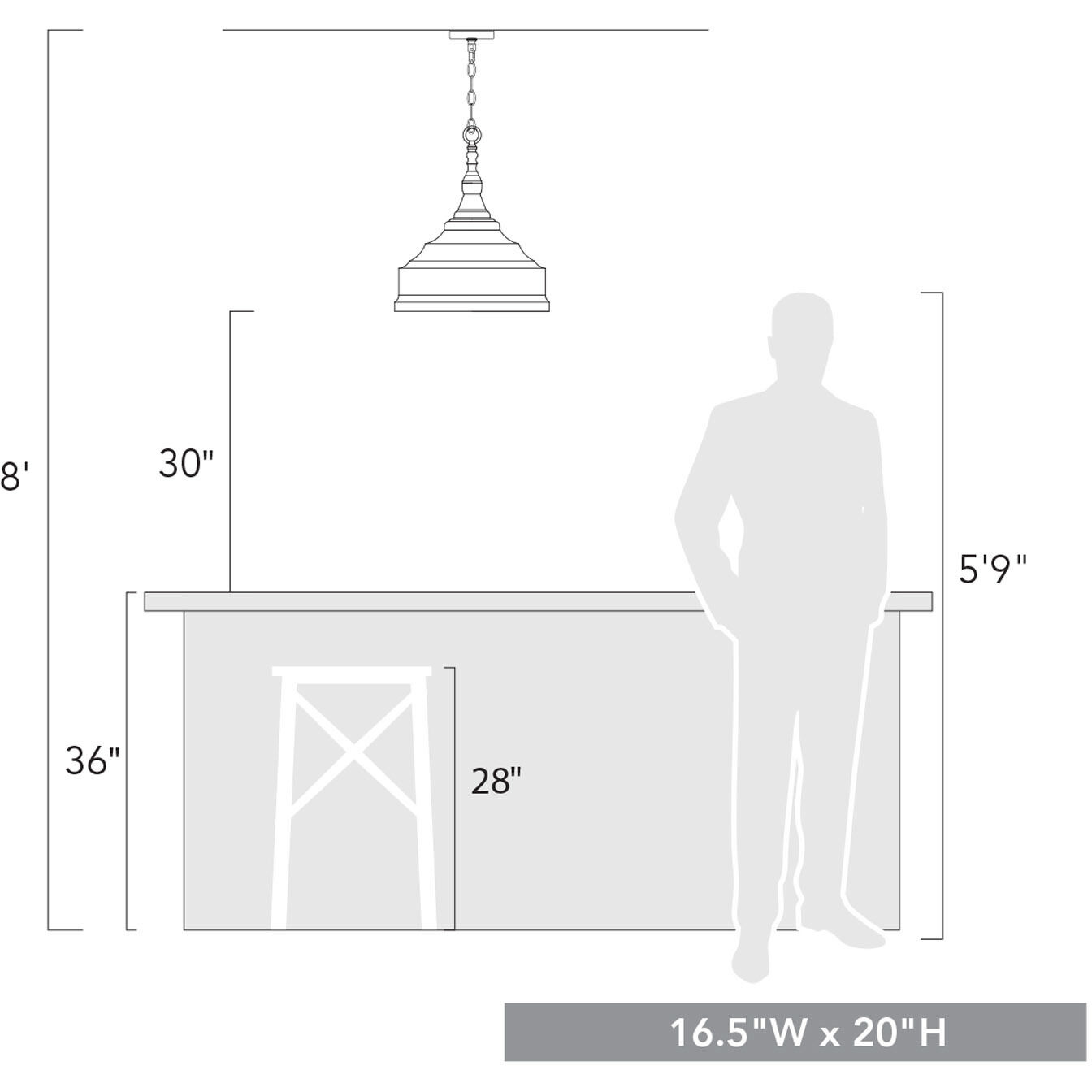Keating Pendant Ceiling Light in Antique Black Iron