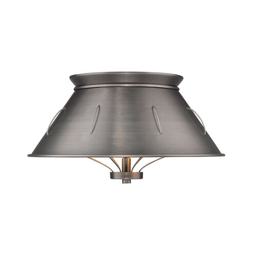 Whitaker 2 Light 14 inch Aged Steel Flush Mount Ceiling Light, Damp