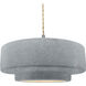 Radiance Collection - Tier Pendant Ceiling Light in Brushed Nickel, Replaceable Bulb, Beige Twist Cord, Concrete, 16.25W x 6H, Form+Finish+Function