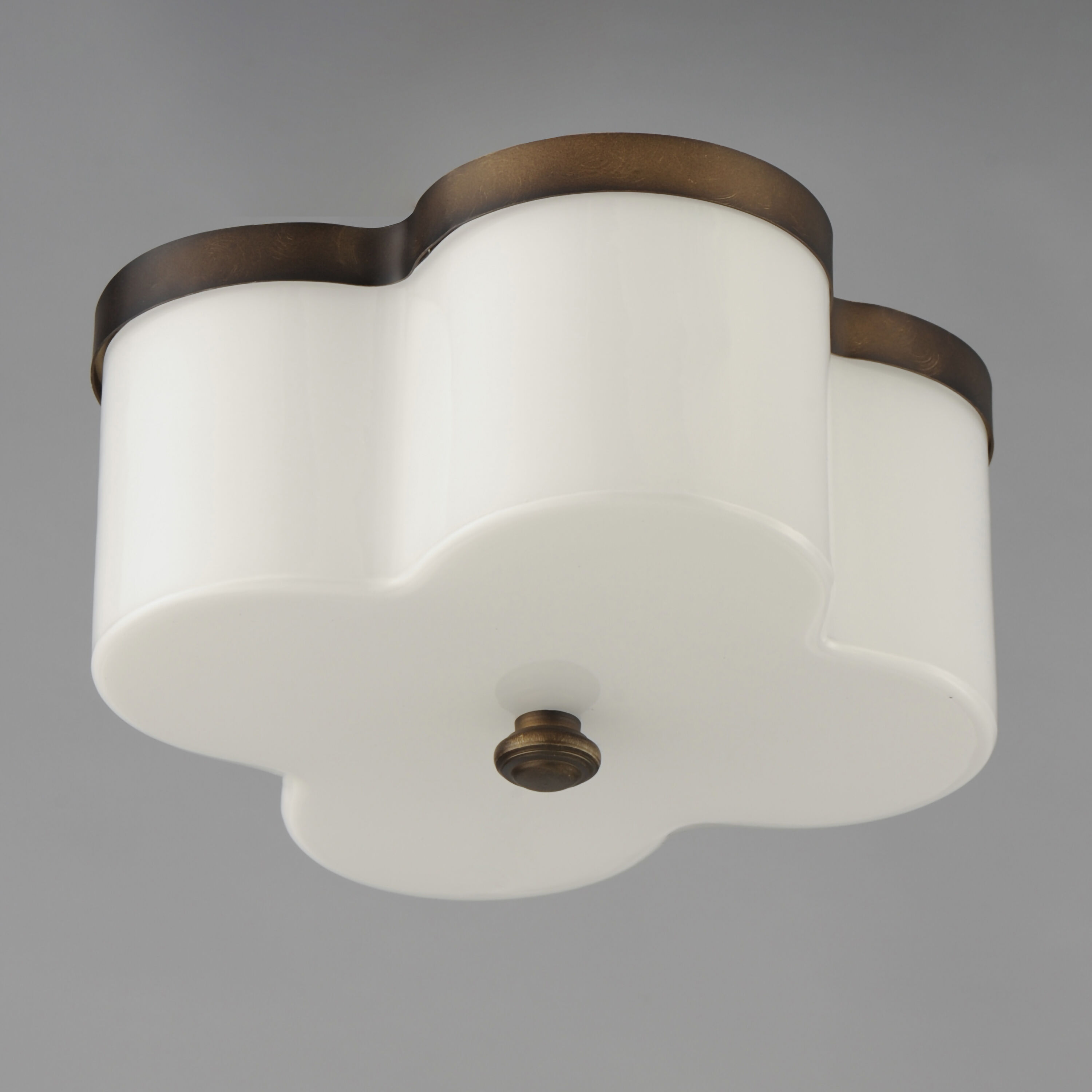 Clover 2 Light 13.5 inch Antique Bronze Flush Mount Ceiling Light